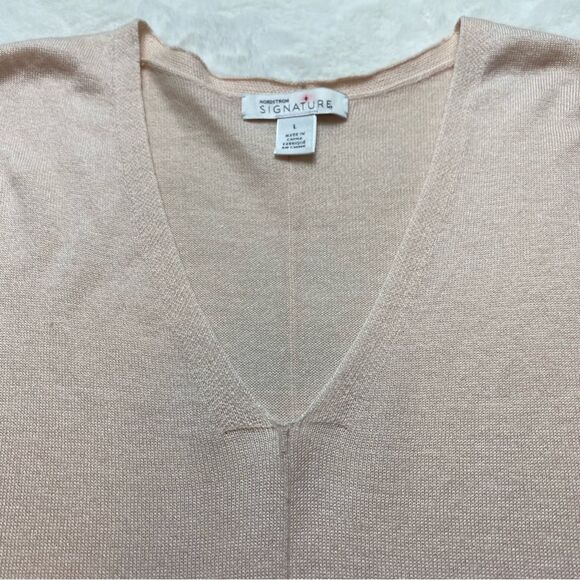 Nordstrom Signature Silk and Cashmere Knit Dolman Sleeve Top Size Large - Picture 6 of 11